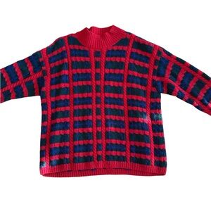 Striped Red and Blue Women's Sweater